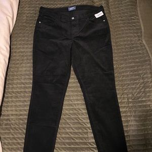 NWT Old Navy Mid-Rise Rockstar Skinny Jeans Black Corduroy sz 14